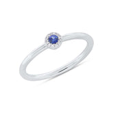 0.04ct Diamond & 0.10ct Blue Sapphire 14k White Gold Ring